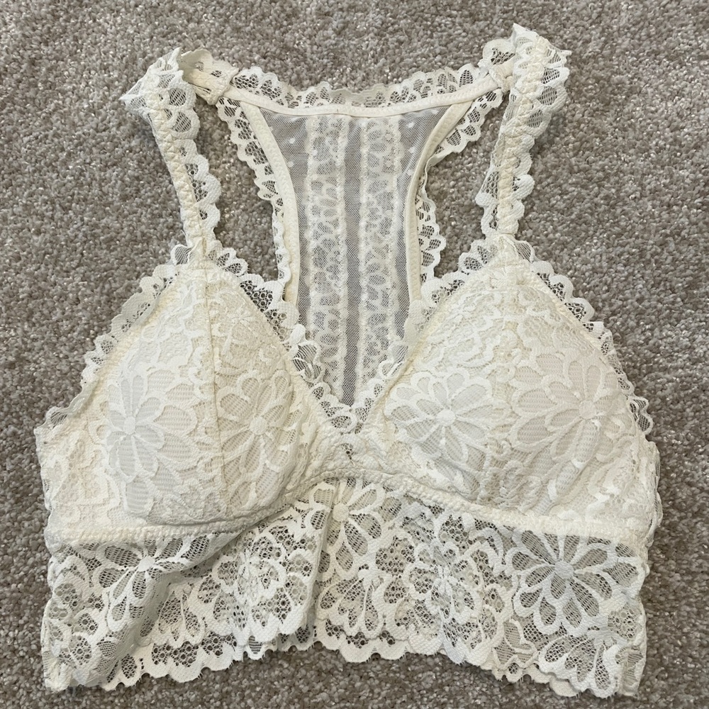 Aerie Racerback Lace Bralette, Off white, Small